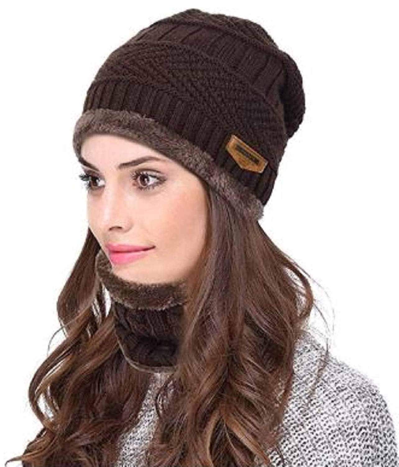 Dark brown beanie hat deals